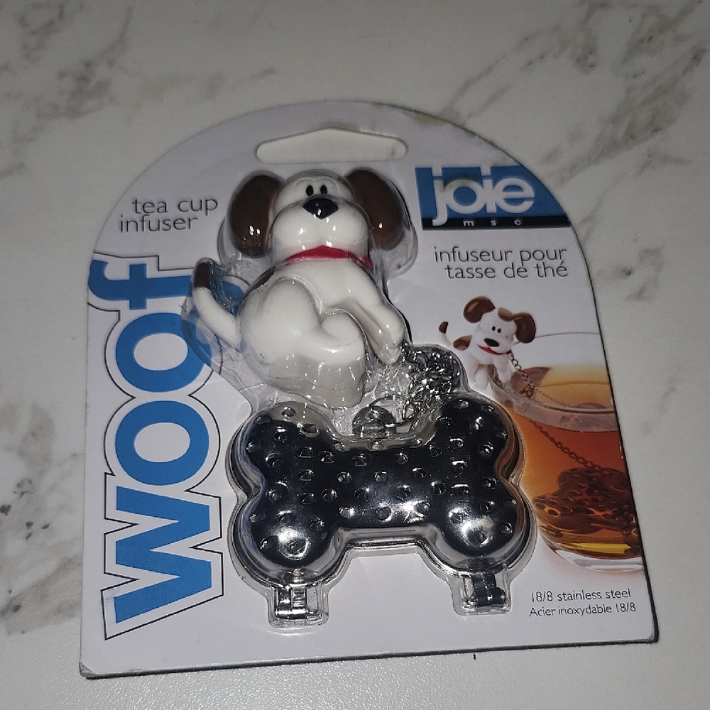 Joie Woof Dog Tea Infuser - White and Silver